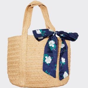 Draper James straw bag with floral scarf